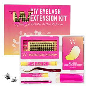 Kit d'extension de cils à faire soi-même avec 72 pièces de cils en grappe D Curl, dissolvant de cils vaporeux et scellant et applicateur de cils (Darling Kit-D-10-16MM)