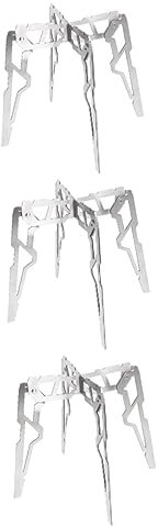 Cabilock 3 Stück Outdoor-Klapptopf-Rack Outdoor-Topfständer Edelstahl Kochtopf Camping-Pfannen Ofen-Rack Kühlregale Wok-Halter Pfannen-Rack Haushalts-Wok-Rack Topfhalter