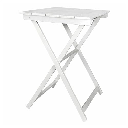 WELL HOME MOBILIARIO & DECORACIÓN Flextisch Velador 50 x 70 cm Faltbarer Buche Wettervorleger mit Lamellen 70x50 weiß, Holzwerkstoff, 50x70