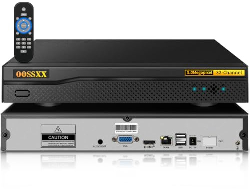32-Channel 5.0 Megapixel NVR Network Video Recorder, Supports up to 32 x 5MP IP Cameras Max to 8TB Hard Drive (NO HDD)