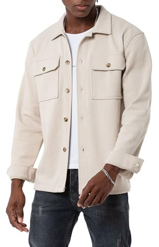 Redbridge Oversized Overshirt im minimalistischen Design Hemdjacke ideal für Casual-Looks Stone XXL