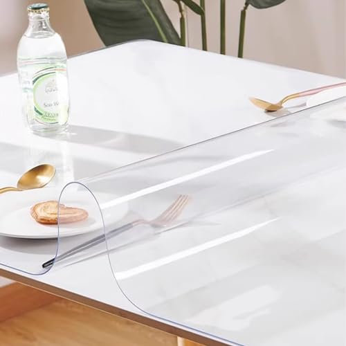 Housse De Protection en PVC Transparent, Film De Protection De Table en Verre Plastique Souple De 1mm D'épaisseur, Adapté Aux Tapis De Sol De Bureau, Aux Tapis De Chaise (50x100cm/20x39in)