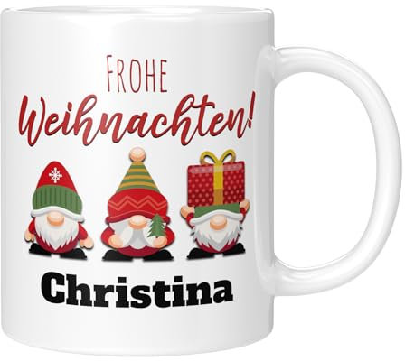 TassenTicker - Tasse mit Personalisierung - Weihnachtswichtel - Wichtel - Geschenk - individuelles kleines Geschenk - Weihnachtstasse - Weiss