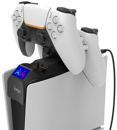 BeisDirect Doppia Ricarica Rapida Cradle Dock Station per PS5 Slim Joystick Wireless Controller Caricatore per Sony PlayStation5 Gamepad Slim