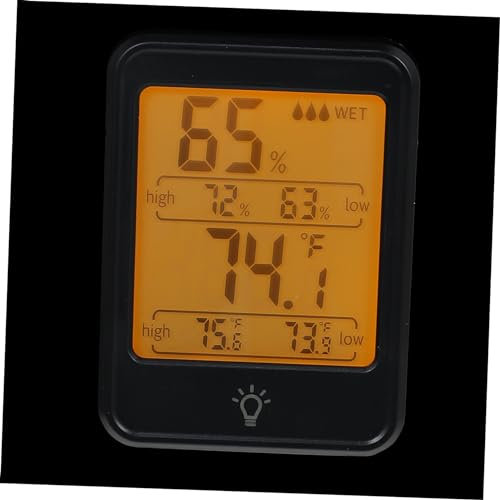 Yardwe Digitales Temperatur Und Feuchtigkeitsmessgerät Bildschirm Touch Thermometer Innenhygrometer Innenthermometer Hygrometer Innenfeuchtigkeit Elektronisches Thermometer