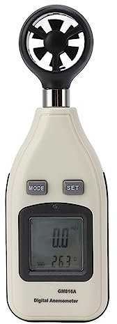 Anémomètre Numérique avec écran LCD, Jauge de Vitesse du Vent et de Température, Outil de Mesure Portatif pour Drone de Tir de Voile, Surf, Anémomètre Portatif, Anémomètre