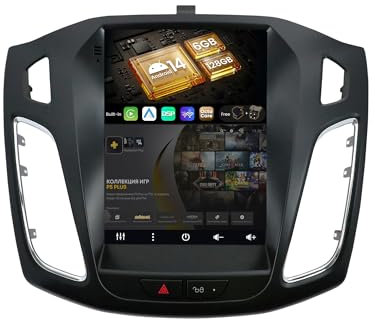 SXAUTO Android 14 [6G+128G, Octa-Core] Autoradio für Ford Focus MK3 (2012-2019) GPS Nvaigation - CarPlay Android Auto - Kamera + MIC- 360-CAM DAB Lenkradsteuerung WLAN Bluetooth - 2 Din IPS 9.7 Zoll