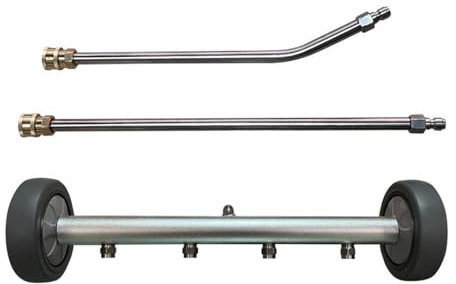 Shkalacar 16Zoll Hochdruckreiniger Unterbodenreiniger, 4000 PSI Unterbodensprühgerät mit 4 Düsen, 1 geraden Stäben, 1 abgewinkelten Stab, Terrassenreiniger Hochdruckreiniger für SUV Anhänger(2 Wand)