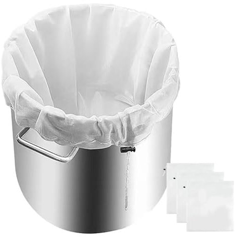 3PCS Brew Bags Reusable 46x40cm, Straining Bag with Fine Mesh and Drawstring Closure, Filter Bag for Home Brewing and Food Straining, Nylon Straining Bag, Making Press Drawstring Straining Brew in Bag