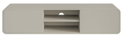 Selsey Mueble para TV, aparador de televisión, 154 cm, con cajones, Compartimento para Colgar, Color Gris y Beige