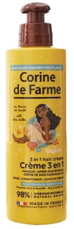 Corine de Farme - 3-in-1-Haarpflegecreme mit Sheabutter Vaiana, Disney-Prinzessin, für Kinder ab 3 Jahren, hergestellt in Frankreich, 200 ml