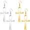 Kawailay 2 Paar Ankh Kreuz Ohrringe Vintage Ägyptische Kreuz Anhänger Ohrringe Rock Punk Kreuz Haken Ohrringe für Frauen – Altes Gold Silber