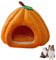 FONDUO Winter Kürbis Katzenbett mit Dach Weihnachten Plüsch katzenhöhle Haustier Kätzchen-Zelt Warm Waschbar Flauschiges Abnehmbares (L)