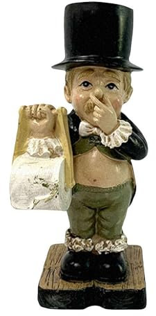 LLSUZY Porte-papier toilette amusant en résine représentant un gentleman, statue de majordome de toilette, figurine créative en résine tenant le nez, décoration de bureau pour salle de bain,