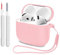 Mocarheri AirPods 4 Case Cover with Cleaner Kit, Silicone Shockproof Case, Front LED Visible (Pink)