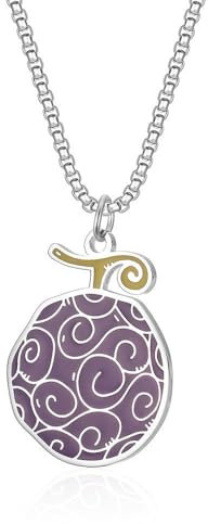 JUSONGKWCP One Pieces Devil Fruits Halskette Anime Figur Cosplay Necklace Accessories One Pieces Gum-Gum Fruit Metall Anhänger Jewelry (Mehrfarbig-2)