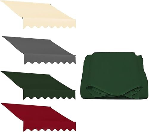 Tettoia for gazebo for tenda da sole fai-da-te, tenda da sole manuale da 3 m, senza telaio, tettoia for tenda da sole manuale for patio esterno giardino parasole tessuto superiore(Green,(13x6.5ft)4x2m