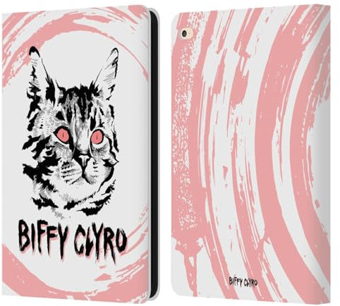 Head Case Designs Offizielle Biffy Clyro Katze Grafiken Leder-Wallet-Hülle Kompatibel mit Apple iPad Air 2 (2014)