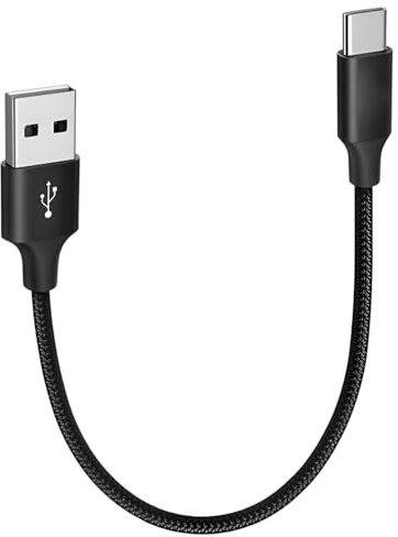 ZEPHY Short USB A to USB C Data Cable 0.25m, USB 3.1 Gen2 10Gbps USB A to C Data Transfer Cable 3A Fast Charging, Data for USB C External SSD T7 T5 X8 MacBook Air Pro S22 S21 Android Auto etc