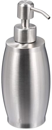 Relaxdays Seifenspender, 350 ml, Edelstahl, nachfüllbar, Seife, Duschgel, Badezimmer, Küche, Handseifenspender, Silber