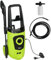DURHAND Idropulitrice 1800W Potenza 510 L/h con pompa in alluminio Arresto automatico 150 Bar di pressione Tubo flessibile da 6 m incluso flacone di sapone Ugello Spazzola Verde e Nero