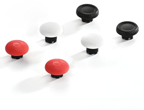 TIANHOO Hochleistungs-Thumbsticks für PS5 Edge Controller, Ersatz-Joystick-Kappen für PS5 Dualsense Edge Controller, rutschfeste Daumengriffe für PS5 Pro Elite Controller (Schwarz/Weiß/Rot)