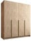 Mirjan24 Kleiderschrank mit Einlegeböden und Kleiderstange Salkor I, Vielseitiger Drehtürenschrank, Elegantes Kleiderschrank 4-türig (Eiche Cremona + Gold)
