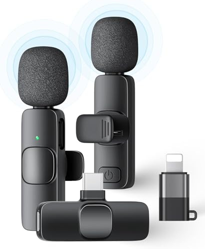 SKYCELL Wireless Collar Mic – Perfect Wireless Microphone for Youtubers, Mobile Recording, Teaching & Presentations with Built-in Speaker (K9)
