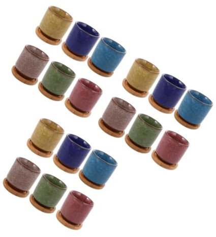 UKCOCO 3pièces Mini Pots Céramique Craquelée avec Assiette Décorations De Jardin pour Plantes Et Cactus Set Plante