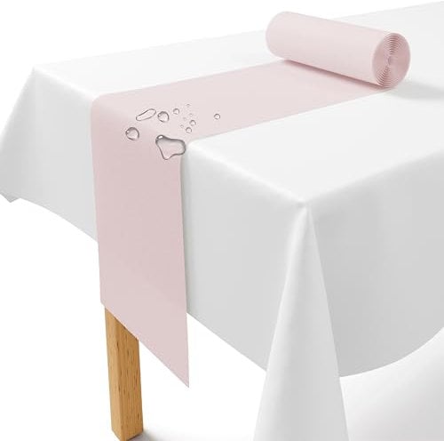 Vlies Tischläufer Rosé [30cm x 25m] - Einweg Tischband als edle Tischläufer Tischdeko für Hochzeit, Kommunion, Taufe, Geburtstag, Weihnachten und Biertisch Feste