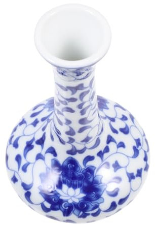 MUCKLILY Vase De Style Chinois Céramique Bleue Et Blanche Peint Main Récipient à Fleurs Décoratif