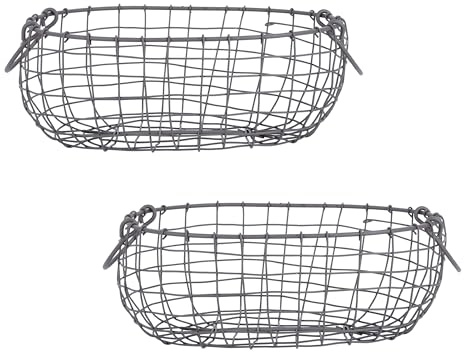 degawo Draht Korb -MITTEL- oval L=33,9 cm Griffe Dekoration Garten Deko Eisen