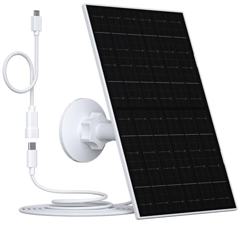 TYXJJ-BF 7W Solarpanel für Eufy Kamera, IP65 | EufyCam 2/2C/2Pro/2CPro/E/E20/E40/L20/L40, 2.2m USB-C Kabel, Micro-USB Adapter, 360° Halterung, -20°C~50°C, IP65, ohne Akku