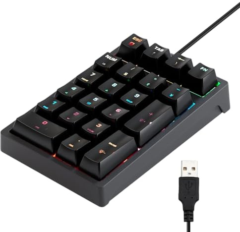 Numerische, mechanisch, 17 Tasten, Keypad, numerische Verkabelung, Plug-In, für Laptop, PC, Notebook, Zähler, Finanzanalysten, Programmierer