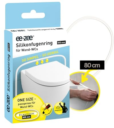 eezee - Guarnizione per WC e orinatoio da 80 cm | Rivoluzione della guarnizione in silicone | Montaggio rapido senza attrezzi - Guarnizione pronta all'uso senza cartuccia in silicone | Connessione a