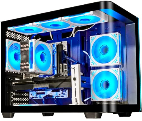 WIWB Gaming PC Desktop Core I9-14900HX, GeForce RTX 5060ti 8G, 16G DDR5 RAM, 1TB NVME 3.0 SSD, WiFi 6, 4K 8K VR Ready Prebuilt PC Computer Tower for Streaming, Media Editing (Black)