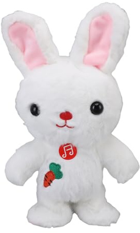 Juguete de Conejito Que Habla, Peluche Musical Animado Suave, Tiempo de Juego Interactivo para Bebés y Niños, 6,3x3,1x9,8 Pulgadas