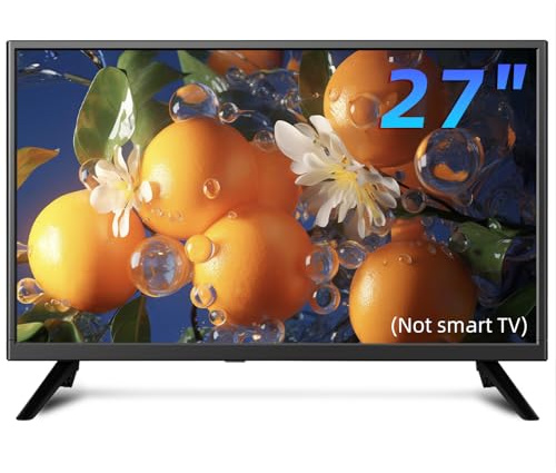 ZOSHING TV 27 inch,Small full view 1080P Television with Freeview HD-Dual power DC-12v and AC in-HDMI/AV Audio USB Media Player,Suitable for Bedrooms and Caravans