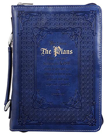 Bible Cover, The Plans I Have For You, Blue, Large