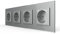 LIVOLO Glas schuko Steckdose 4 Fach Grau mit Kindersicherung vierfach Einbau Glassteckdose Unterputzdose mit Glaspanel Schutzkontakt VL-C7C4EU-15