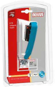 Novus Heftgerät E15 15 Blatt 37mm (Blister) petrol