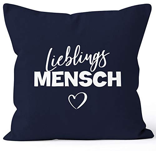 MoonWorks Kissen-Bezug Lieblings-Mensch Motiv Kissen-Hülle Deko-Kissen Geschenk Navy Unisize