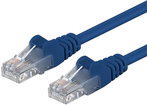 PremiumCord Netzwerkkabel, Ethernet, LAN & Patch Kabel CAT5e, UTP, Schnell flexibel & Robust RJ45 Kabel 1Gbit/S, AWG 26/7, Kupferkabel 100 Prozent Cu, Blau, 1m