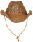 LTSWEET Cowboy Strohhut Herren Damen Cowboyhut Western Sonnenhut Strand Kappe Breiter Krempe Sommer Sonnenschutz Outdoor Camping mit Kinnriemen Natur,Braun