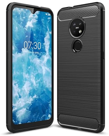 betterfon Hülle Kompatibel mit Nokia 6.2/7.2 | Handyhülle für 6.2/7.2 | Carbon Handy Tasche | Schwarz
