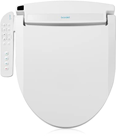 Brondell Swash Elektronischer Bidetsitz LT89, passend für runde Toiletten, weiß - Seitenarmsteuerung, warmes Wasser, starker Waschmodus, Edelstahldüse, Nachtlicht und einfache Installation