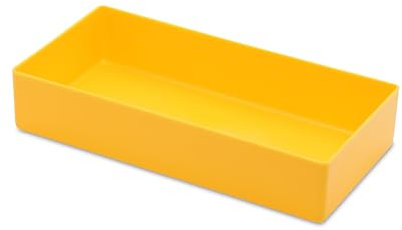 1a-TopStore 10 Stk. Einsatzkästen Einsatzboxen Schubladen-Einsatzkasten Sortierboxen, 32 Größen, 5 Farben (gelb, 198x99x40 mm)