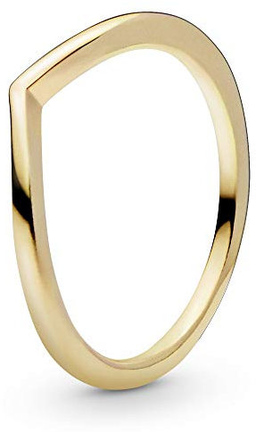 PANDORA Polierter Wishbone-Ring aus 14 Karat vergoldeter Metalllegierung Timeless Kollektion mit Zirkonia- kombinierbar Timeless Schmuck - Größe: 52