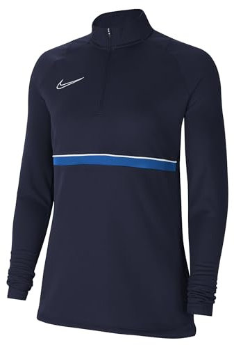 Nike Damen Women's Academy 21 Drill Top, Obsidian/White/ROYAL Blue/White, CV2653-453, M