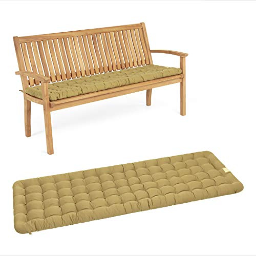 HAVE A SEAT Luxury - Sitzpolster für Gartenbank, Bequeme Gartenbankauflage - orthopädisch, wetterfest, waschbar bis 95° C - Made in Germany (110x48 cm, Beige)